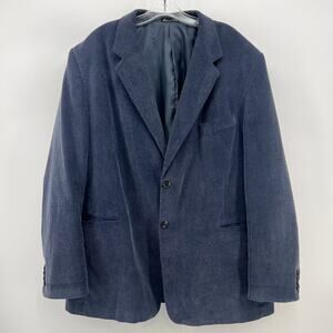 Y2K Men’s Roberto Volare Blue Faded Corduroy Blazer Coat Jacket – 48R XL XXL